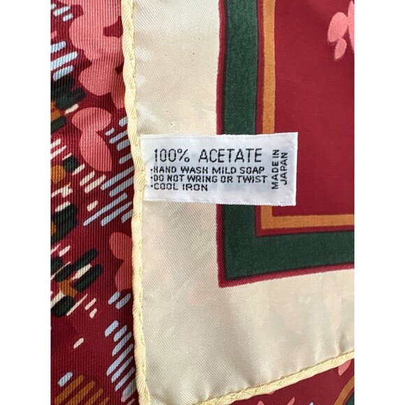 Water Repellent Vintage Japanese Silk Acetate Fashion Scarf Eastman Mfg Headwear - Picture 3 of 5